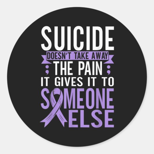 Suicide Awareness Suicide Prevention Suprt Survivo Runder Aufkleber (Vorderseite)