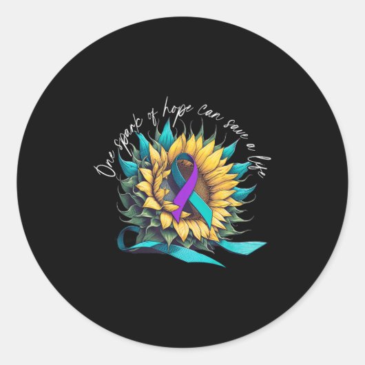 Suicide Awareness Suicide Prevention Suprt Survivo Runder Aufkleber (Vorderseite)