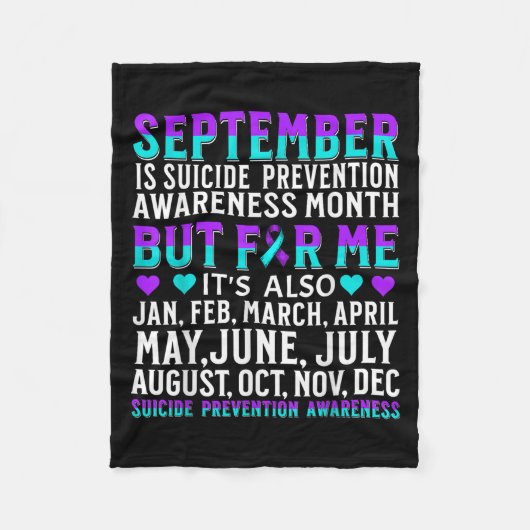 Suicide Awareness Suprt Suicide Prevention Awarene Fleecedecke (Vorderseite)