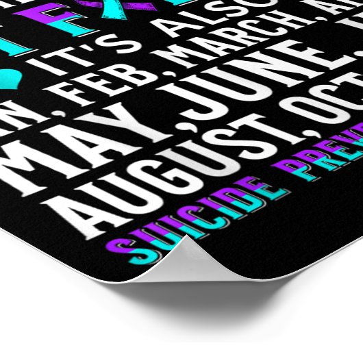 Suicide Awareness Suprt Suicide Prevention Awarene Poster (Ecke)