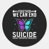 Suicide Awareness Suprt Suicide Prevention Awarene Runder Aufkleber (Vorderseite)
