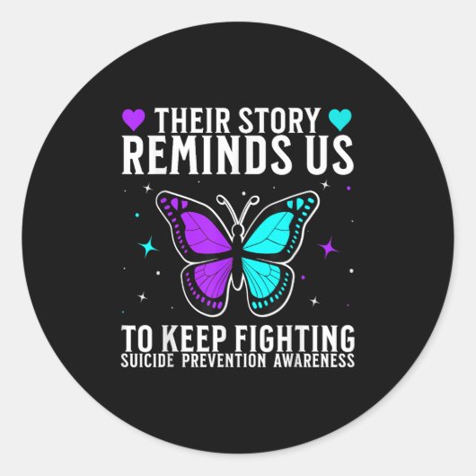 Suicide Awareness Suprt Suicide Prevention Awarene Runder Aufkleber (Vorderseite)
