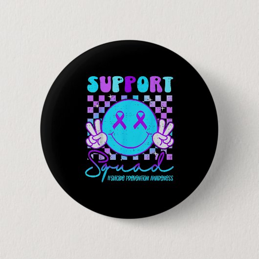 Suicide Awareness Teal &amp; Purple Ribbon Suprt G Button (Vorderseite)