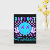 Suicide Awareness Teal &amp; Purple Ribbon Suprt G Karte (Gelbe Blume)