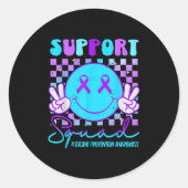 Suicide Awareness Teal & Purple Ribbon Suprt G Runder Aufkleber (Vorderseite)