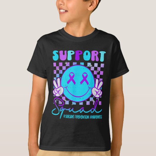 Suicide Awareness Teal & Purple Ribbon Suprt G T-Shirt (Vorderseite)