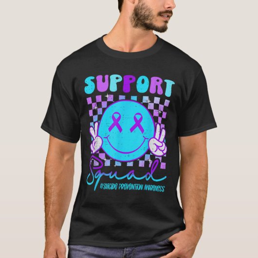 Suicide Awareness Teal & Purple Ribbon Suprt G T-Shirt (Vorderseite)