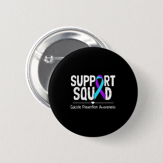 Suicide Awareness Teal &amp; Purple Ribbon Suprt M Button (Vorne & Hinten)