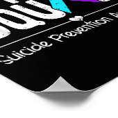 Suicide Awareness Teal & Purple Ribbon Suprt M Poster (Ecke)