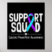 Suicide Awareness Teal &amp; Purple Ribbon Suprt M Poster (Vorne)