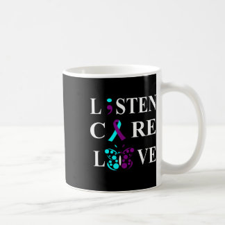 Suicide Awareness Tshirt Semicolon Lila Aquamarin Kaffeetasse