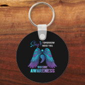 Suicide Awareness Wings And Ribbon Suicide Prevent Schlüsselanhänger (Vorderseite)