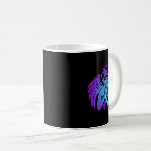 Suicide Awareness Wings Angel Ribbon Happy Support Kaffeetasse (VorderseiteRechts)