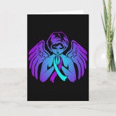 Suicide Awareness Wings Angel Ribbon Happy Support Karte (Vorderseite)