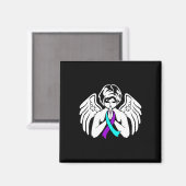 Suicide Awareness Wings Angel Ribbon Happy Support Magnet (Vorderseite/Rückseite)