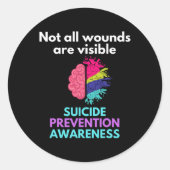 Suicide Gives The Pain To Someone Else. Suicide Aw Runder Aufkleber (Vorderseite)