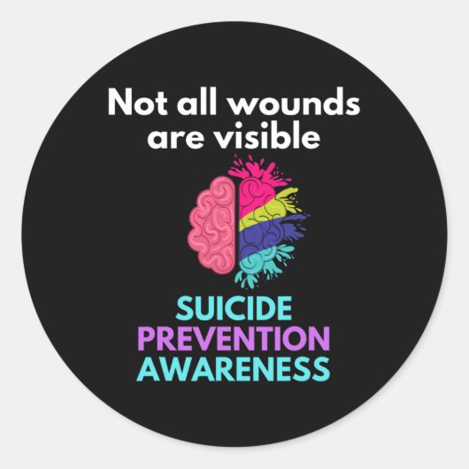 Suicide Gives The Pain To Someone Else. Suicide Aw Runder Aufkleber (Vorderseite)