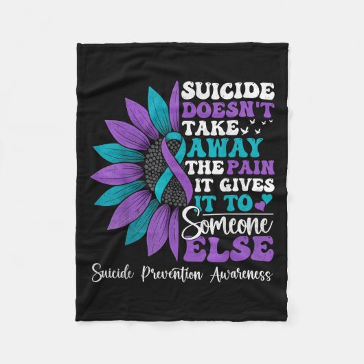 Suicide Pain Sunflower Suicide Prevention Awarenes Fleecedecke (Vorderseite)