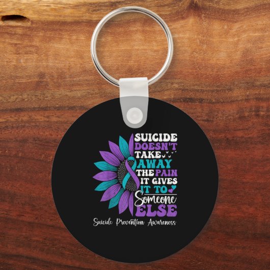 Suicide Pain Sunflower Suicide Prevention Awarenes Schlüsselanhänger (Vorderseite)