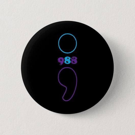 Suicide Prevention 988 Comma Awareness Button (Vorderseite)