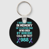 Suicide Prevention 988 Hotline In Memory Of Loved Schlüsselanhänger (Vorderseite)