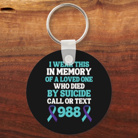 Suicide Prevention 988 Hotline In Memory Of Loved  Schlüsselanhänger (Vorderseite)