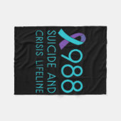 Suicide Prevention 988 - Suicide Awareness - Black Fleecedecke (Vorderseite (Horizontal))