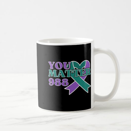 Suicide Prevention 988 You Problem Awareness Ribbo Kaffeetasse (Rechts)