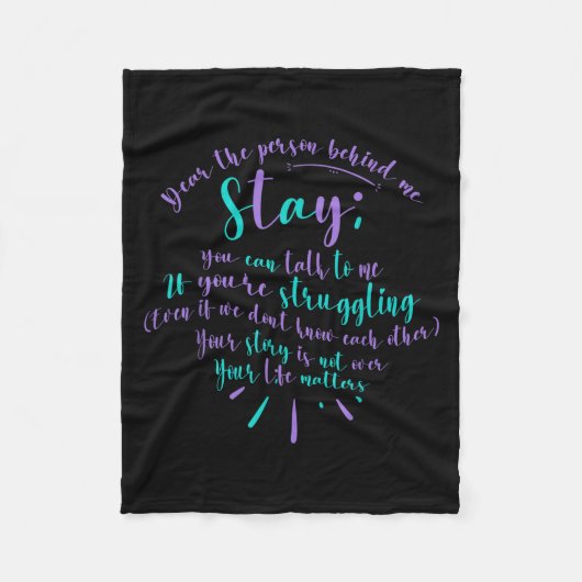 Suicide Prevention Advocate Person Behind The Caus Fleecedecke (Vorderseite)