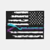 Suicide Prevention American Flag Awareness Ribbon  Fleecedecke (Vorderseite (Horizontal))
