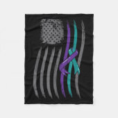 Suicide Prevention American Flag Purple Awareness  Fleecedecke (Vorderseite)