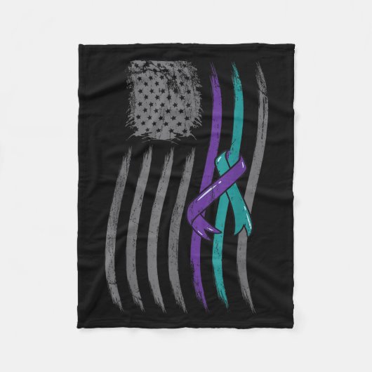 Suicide Prevention American Flag Purple Awareness Fleecedecke (Vorderseite)