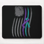 Suicide Prevention American Flag Purple Awareness  Mousepad (Vorne)