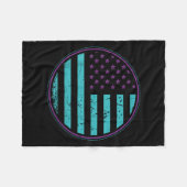 Suicide Prevention American Flag Wear Teal Purple Fleecedecke (Vorderseite (Horizontal))
