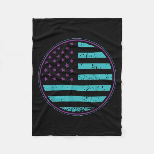 Suicide Prevention American Flag Wear Teal Purple Fleecedecke (Vorderseite)