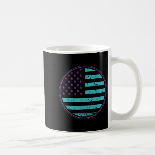 Suicide Prevention American Flag Wear Teal Purple Kaffeetasse (Rechts)