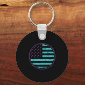 Suicide Prevention American Flag Wear Teal Purple  Schlüsselanhänger (Vorderseite)