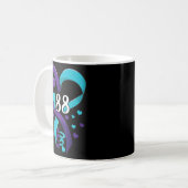 Suicide Prevention Awareness 988 Heart Teal And Pu Kaffeetasse (Vorderseite Links)