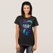 Suicide Prevention Awareness 988 Heart Teal And Pu T-Shirt (Vorne ganz)