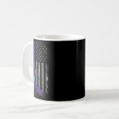 Suicide Prevention Awareness America Flag Teal Pur Kaffeetasse (Vorderseite Links)