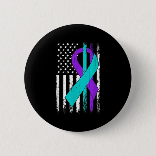 Suicide Prevention Awareness American Flag  Button (Vorderseite)