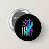 Suicide Prevention Awareness American Flag Button (Vorne & Hinten)