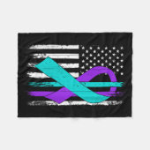 Suicide Prevention Awareness American Flag Fleecedecke (Vorderseite (Horizontal))