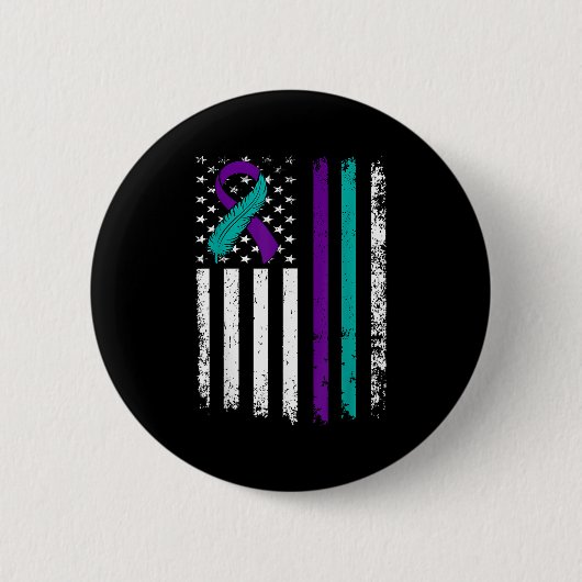 Suicide Prevention Awareness American Flag Ribbon Button (Vorderseite)