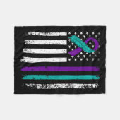 Suicide Prevention Awareness American Flag Ribbon Fleecedecke (Vorderseite (Horizontal))