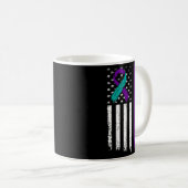 Suicide Prevention Awareness American Flag Ribbon  Kaffeetasse (VorderseiteRechts)