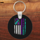Suicide Prevention Awareness American Flag Ribbon  Schlüsselanhänger (Vorderseite)