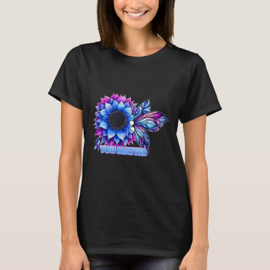 Suicide Prevention Awareness Butterfly Semicolon  T-Shirt (Vorderseite)