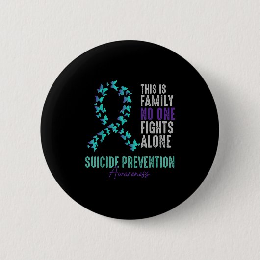 Suicide Prevention Awareness Butterfly Teal Purple Button (Vorderseite)