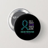 Suicide Prevention Awareness Butterfly Teal Purple Button (Vorne & Hinten)
